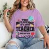 The Influence Of A Good Teacher Can Never Be Erased Tshirt Teacher Appreciation Graphic Tee Unisex Unisex Tops Back To School Gift