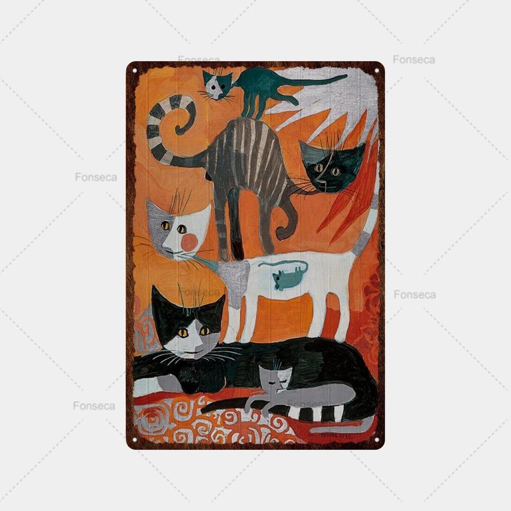 Coole schwarze Katze Metallschild Blechschild Metall Retro Bar Wanddekoration Bar Club Loch Metallplakat