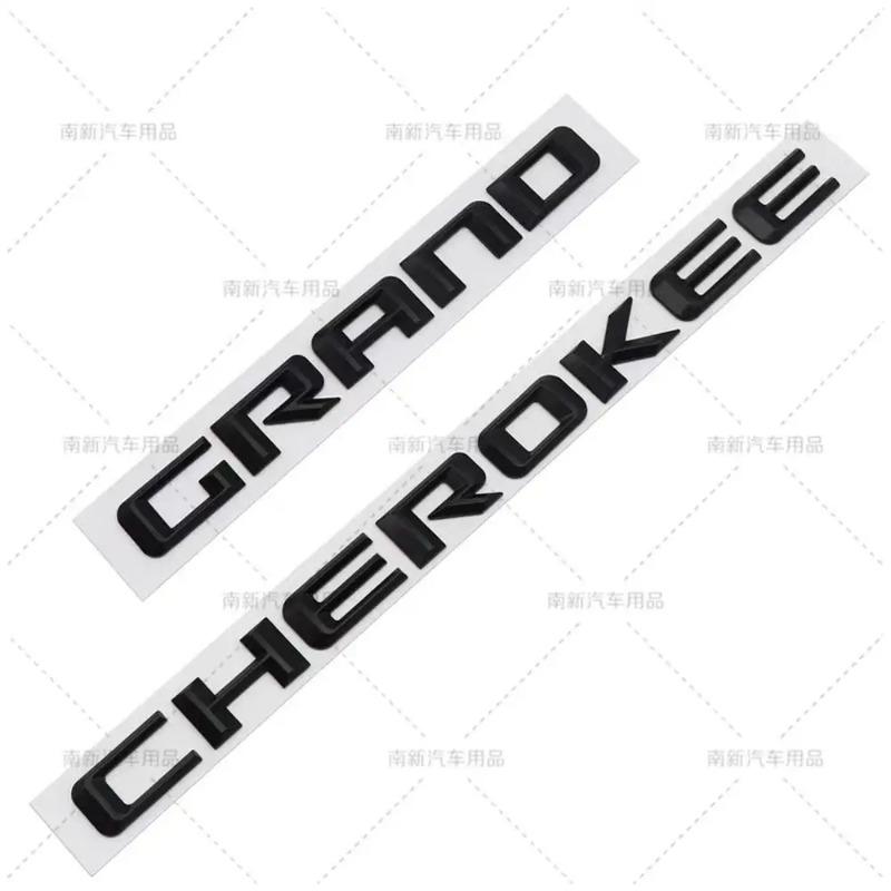 3D ABS Chrome Black Logo Grand Cherokee Emblem Letters Nameplate Car Door Badge Decal For Jeep Grand Cherokee Sticker Accessoies