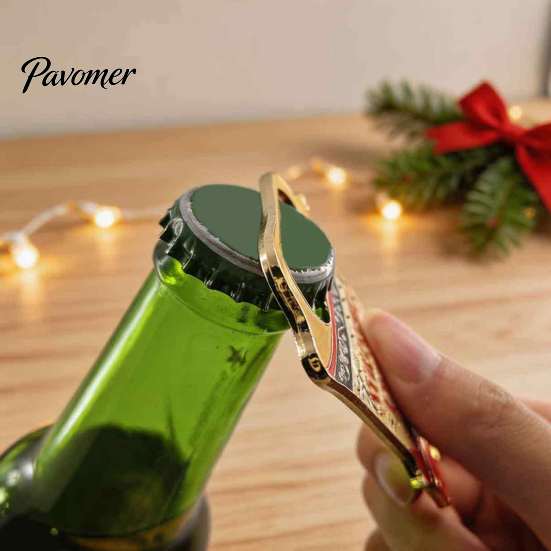 Party Favor for Christmas Bell Bottle Opener, Heavy Duty Beer Cap Remover, Magnetic Festive Kitchen Wall Decor Refrigerator Magnet, Metal Opener