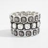 Light Luxury Geometric Acrylic Diamond Elastic Bracelet, Fashionable Metal Stacked Splicing Bracelet For Women