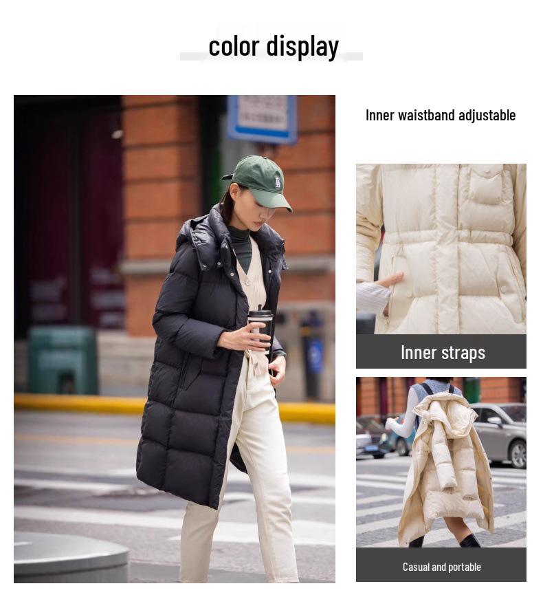 Women's 2024 Winter Hooded Slim Goose Down Coat