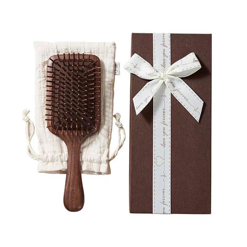 Chuxin Walnut Wood Air Cushion Massage Comb Gift Set