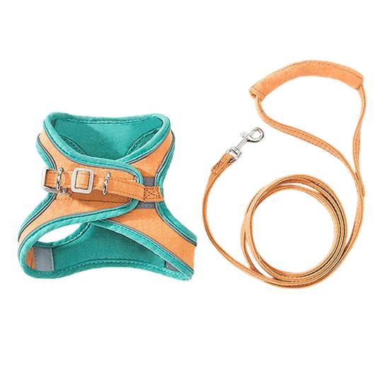 Pet Vest Harness with Leash Breathable Adjustable Reflective No Pull Escape-proof Small Dog Puppy Cat Chest Harness Pet Supplies