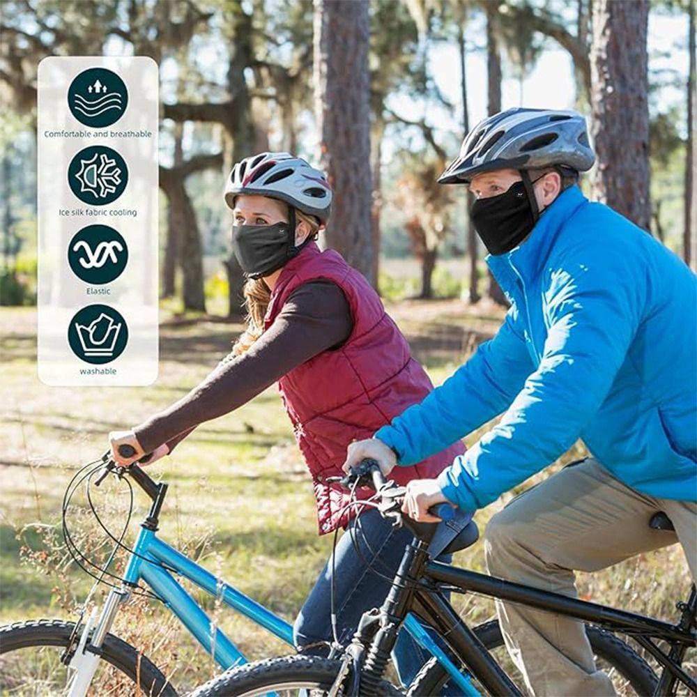 Reusable UV Face Shield Washable Sunscreen Mask New Trendy Ice Silk Face Mask  Running Riding