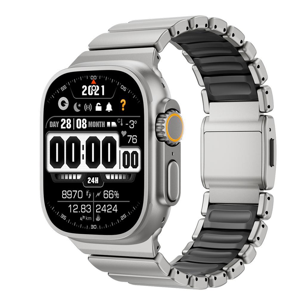 For Apple Watch bands 49mm 44mm 45mm 46mm Bracelet correa iWatch series SE3 Ultra 3 2 11 10 9 8 7 Stainless Steel Magnetic Strap