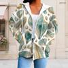 Women Plus Size Zip Up Hoodie Long Sleeve Drawstring Hood With Pockets Colorful Splash Print