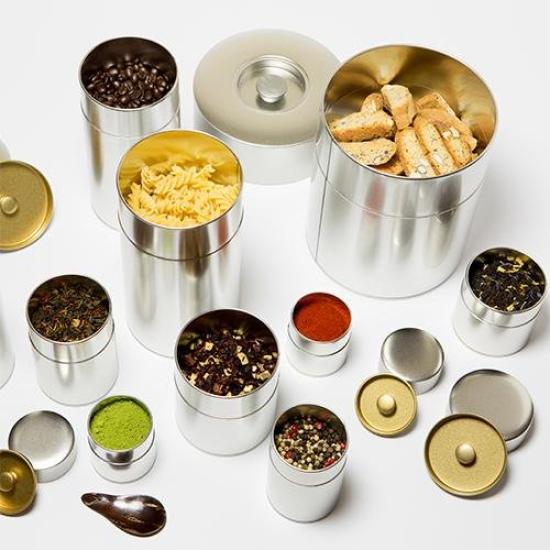 Kotodo Takahashi Seisakusho Tea Caddy Fabric Flat 100g Can, Can,