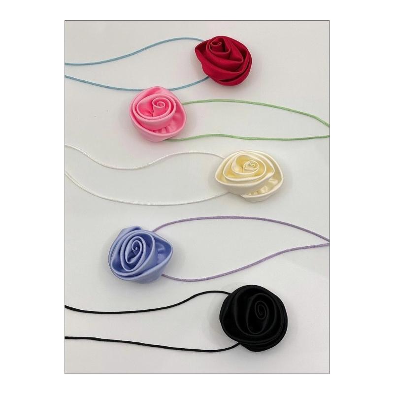 Elegant Rose Flower Clavicle Chain All-matched Necklace Women Bridal Adjustable Choker Mariage Jewelry Y2K Accessories