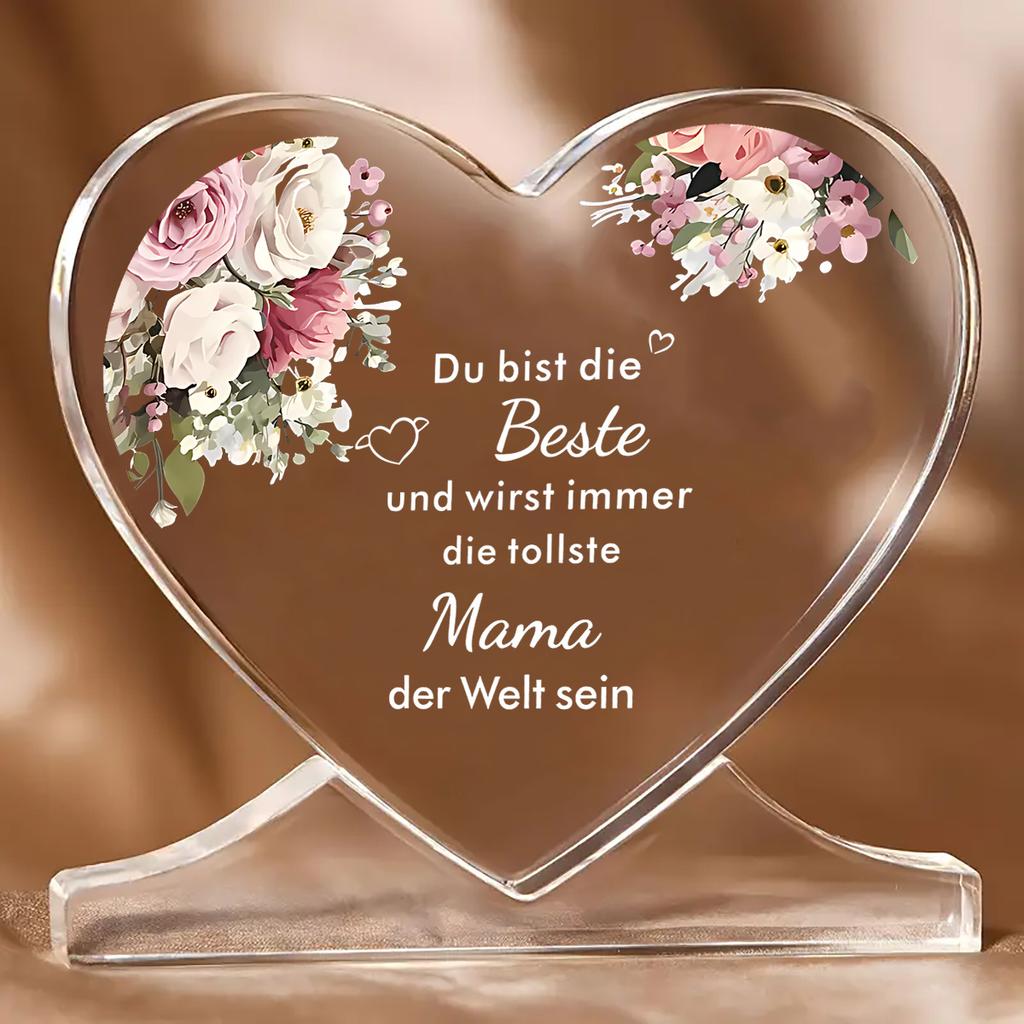 Cadeau Fête des Mères Allemande, Cadeau d'Anniversaire Fête des Mères pour Fille et Fils, Panneau Décoratif Plaque Acrylique, Convient pour Mère, Belle-Mère, Mère