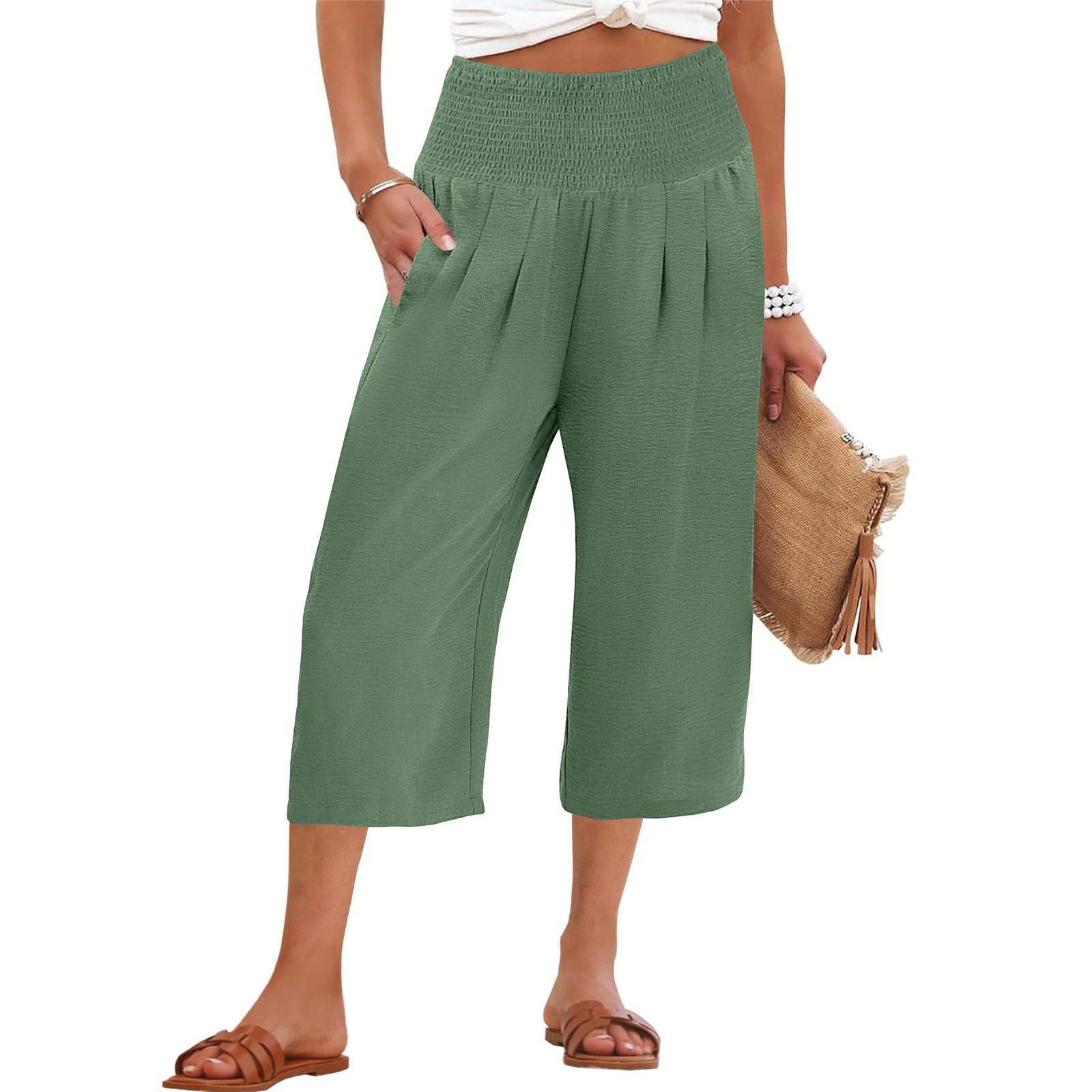 

Women s Casual And Fashionable Solid Color Loose Pants With Pocketes S