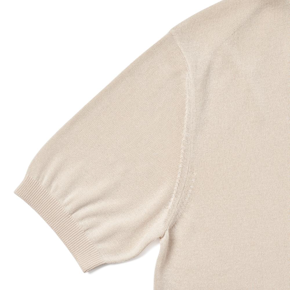 VERNO Linen Like Open Collar Knit Ivory
