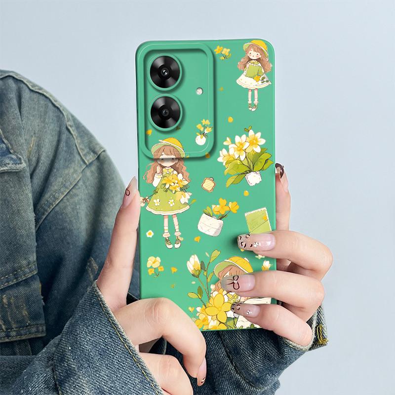 For Realme Narzo N61 Note60 Phone Case Note 60 NarzoN61 Casing Soft Silicone Painted Fashion Cartoon Flower Printed Back Cover