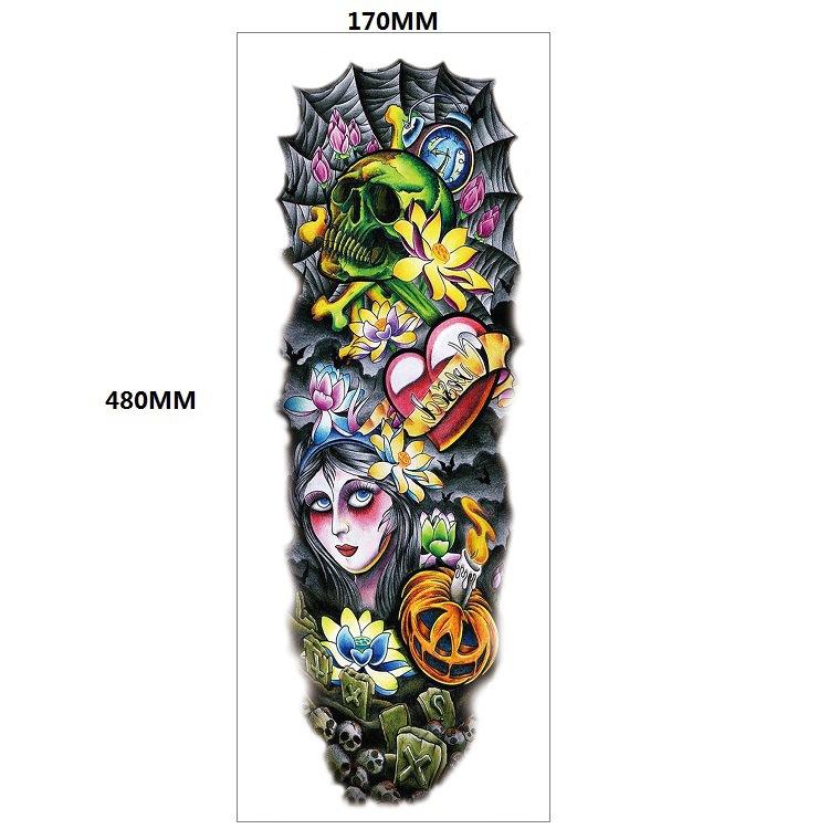 Lion Tiger Head Large Pattern Waterproof Full Arm Tattoo Sticker Flower Arm Large Pattern Water Transfer Wind Sticker