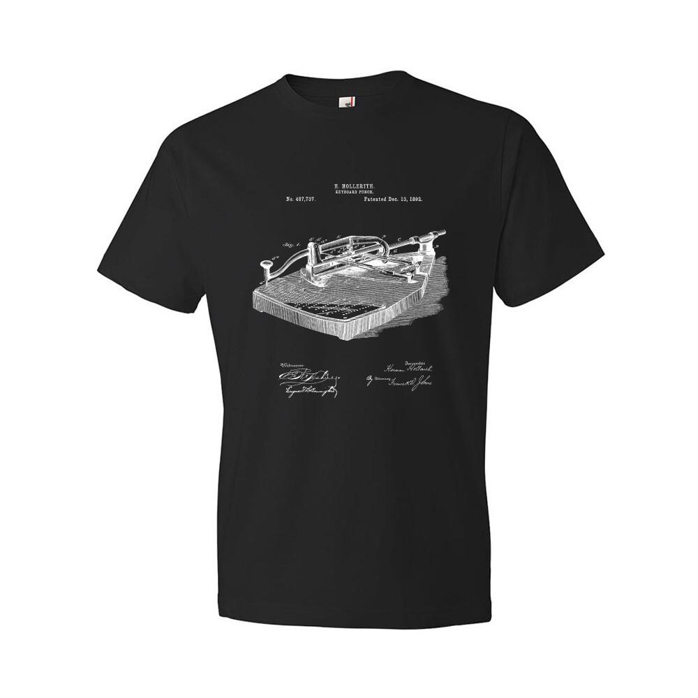 Hollerith Keyboard Punch Patent Shirt Punch Card Tee Retro Technology XXXL