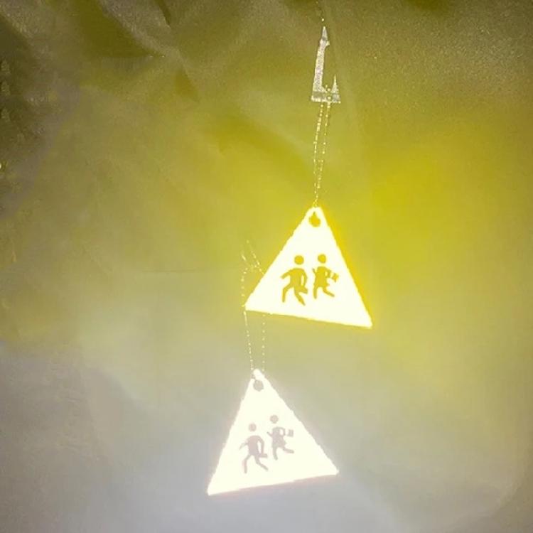 Reflector Keyring Triangle Sidewalk Tags Pendant Waterproof Schoolbag Keychain