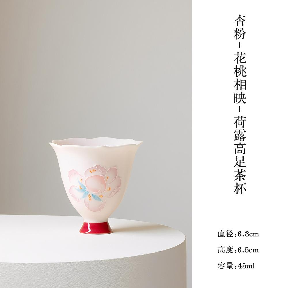 2 шт./лот Ручная роспись Цветущий персик Чашка для чая Ретро Чаша для чая Набор чашек для чая Чашка для дегустации аромата Чаша для чая Чабань Мастер-чашки Чайный набор 45 мл