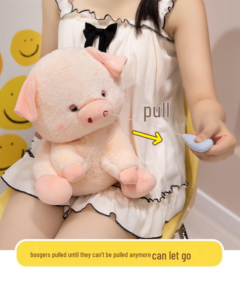 Snotty Pig Doll: Plush Pull-Out Piggy Toy - A Fun, Amusing Gift for Kids & Girls