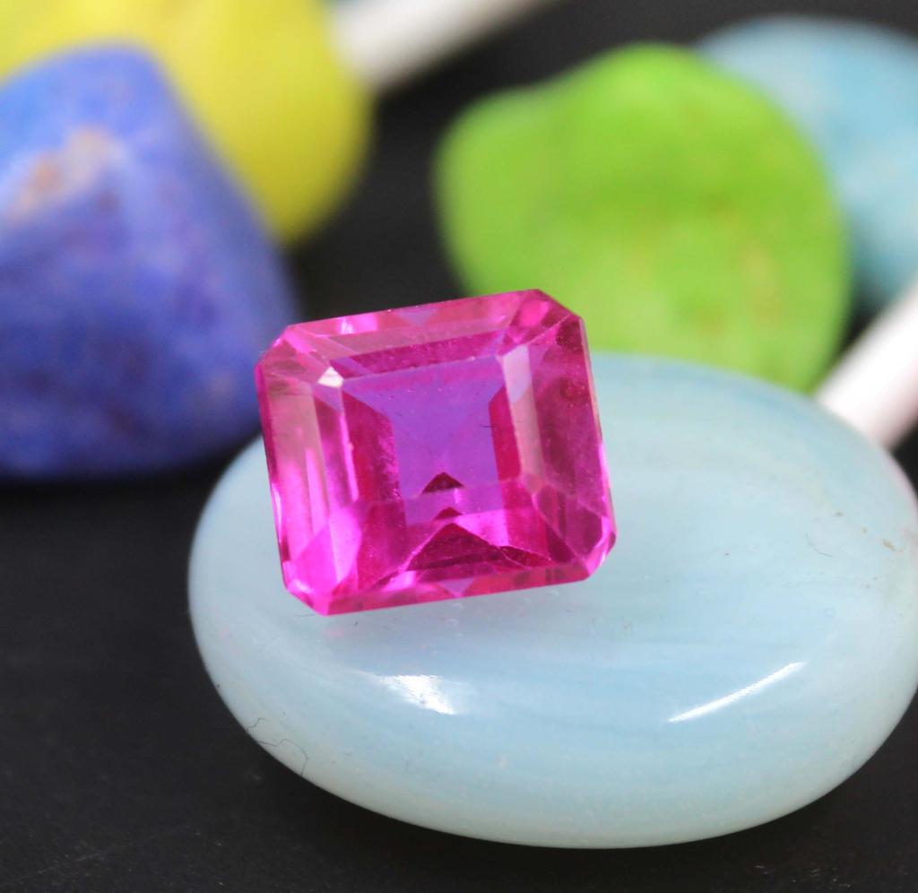 8.95 Carat Valentine's Day Emerald Shape Pink Ruby Transparent Africa Certified Gemstone SN185