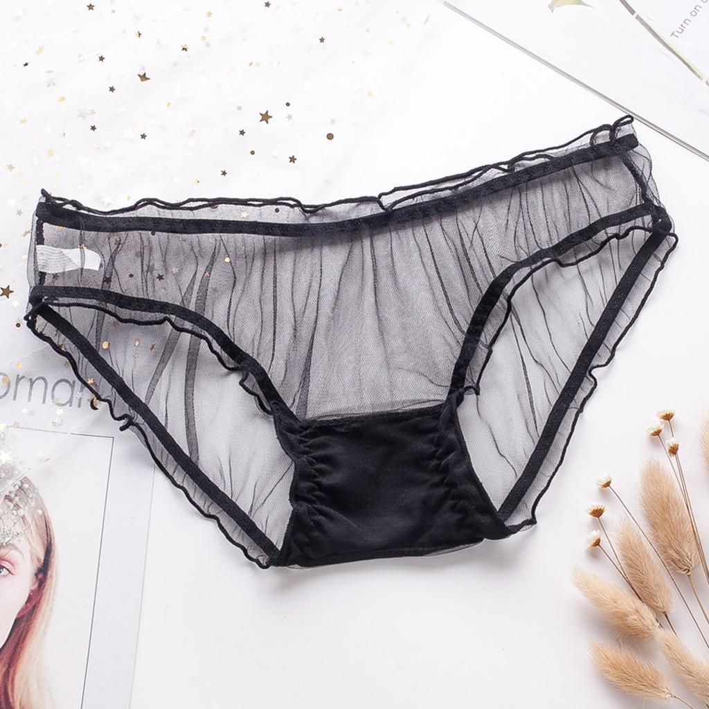 Female Personality Multicolor Transparent Mesh Sexy Lace Lingerie Ladies Panties