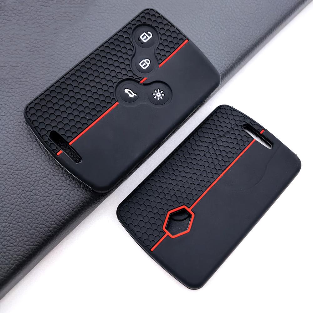 3 4Button Silicone Car Key Cover For Renault Kadjar Captur Clio Megane 2 3 4 Rs Koleos Logan Scenic Duster Card Case Accessories