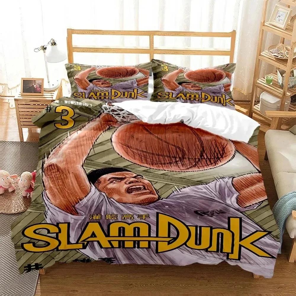 Anime Slam Dunk Cartoon Bedding Set Boys Girls Twin Queen Size Duvet Cover Pillowcase Bed Kids Adult Fashion Home Textile