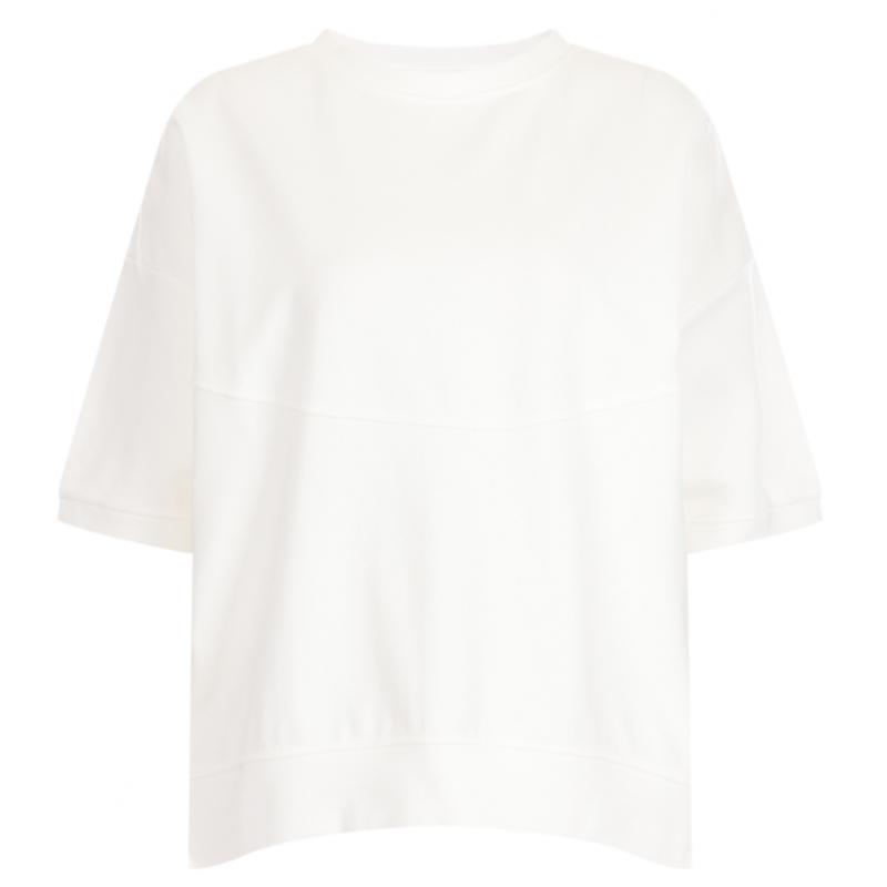 Shop Women Round Neck Back BuTTon Loose FiT Round CuT ShorT Sleeve T shirT Rbe