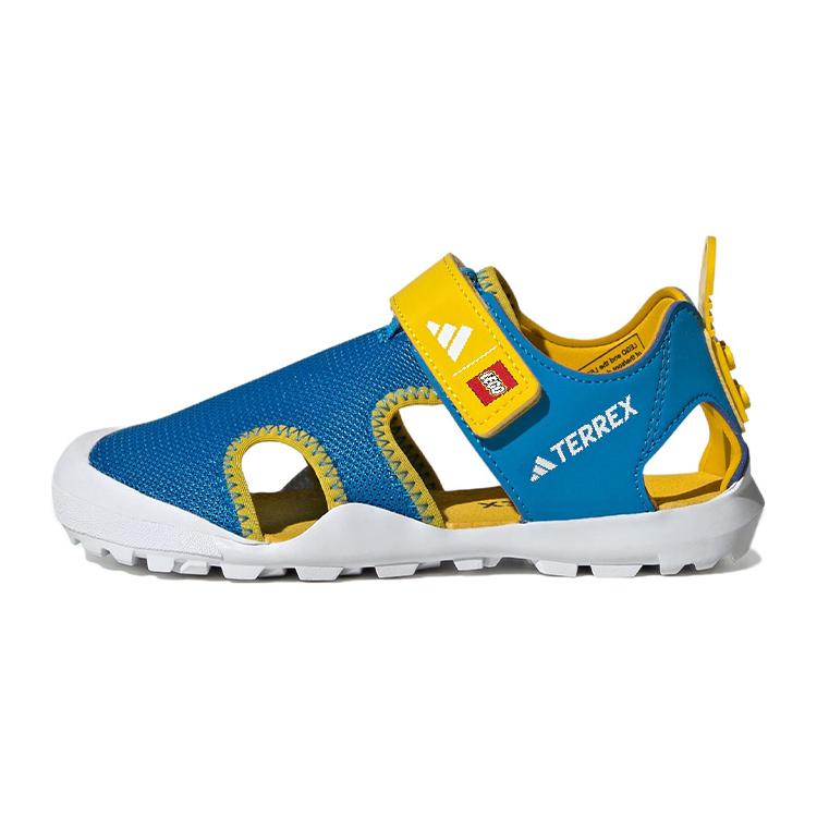 New LEGO X Adidas Captain Toey Anti Slip Wear Resistant Children's Sandals Blue Yellow Kids' IE4977