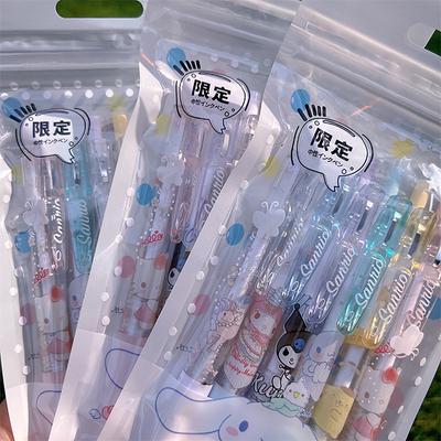 6 Stück Sanrio Anime Neutraler Stift Kawaii Mymelody Kuromi Pachacco Schüler Cartoon Druckstift Kinder Schreibwaren Geschenk Schulbedarf