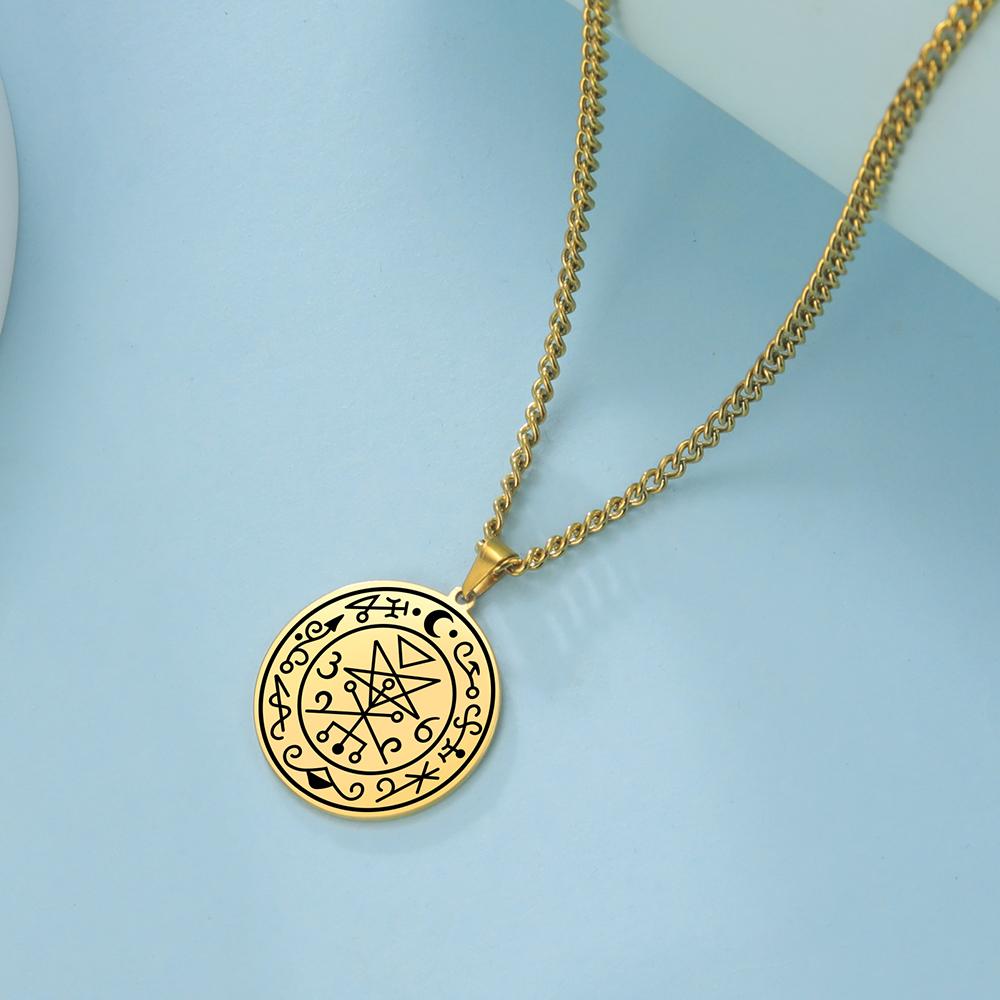Dawapara Sigil of Lilith Necklace Seal Supernatural Amulet Stainless Steel Gothic Pagan Jewelry Religious Gift