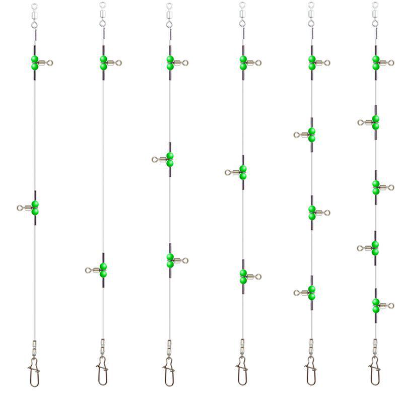 Luminous Swivel Leader Set with Bead Hook Rig for Sea Fishing