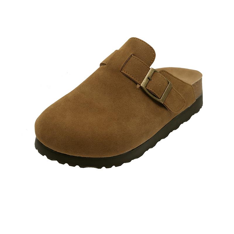 Birken slippers women's 2025 autumn new popular pregnant women wear one pedal lazy shoes soft sole half drag Birken shoes