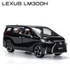 1/24 Lexus LM300H MPV Van Diecast Toy Car Model Miniature Pull Back Sound & Light Doors Openable Collection Gift for Boy Kid