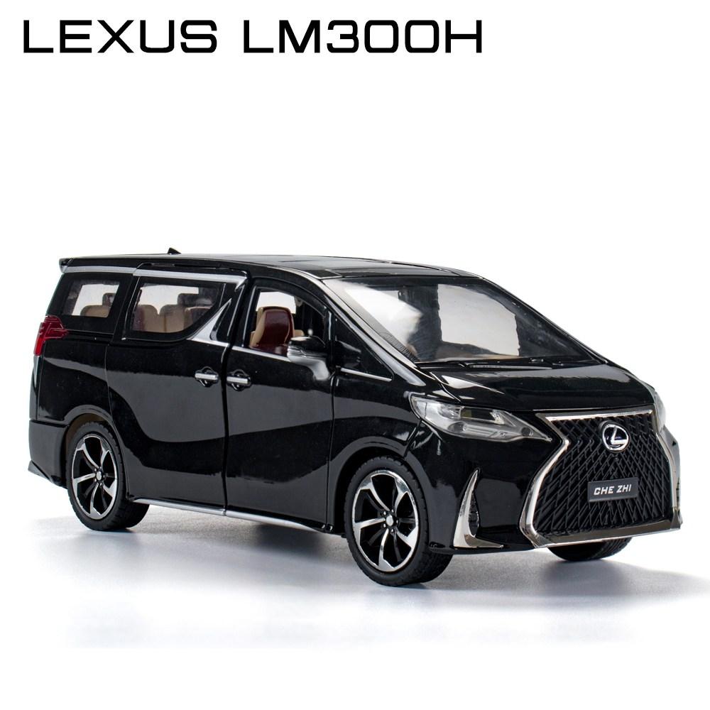 1/24 Lexus LM300H MPV Van Diecast Toy Car Model Miniature Pull Back Sound & Light Doors Openable Collection Gift for Boy Kid