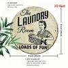 Rustic Aluminum Laundry Wall Sign Fun Humorous Woman Design 2D Metal Decor For Home