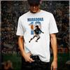 Soccer T-Shirt Diego Maradona Argentina Football Legend S-3XL World Cup White
