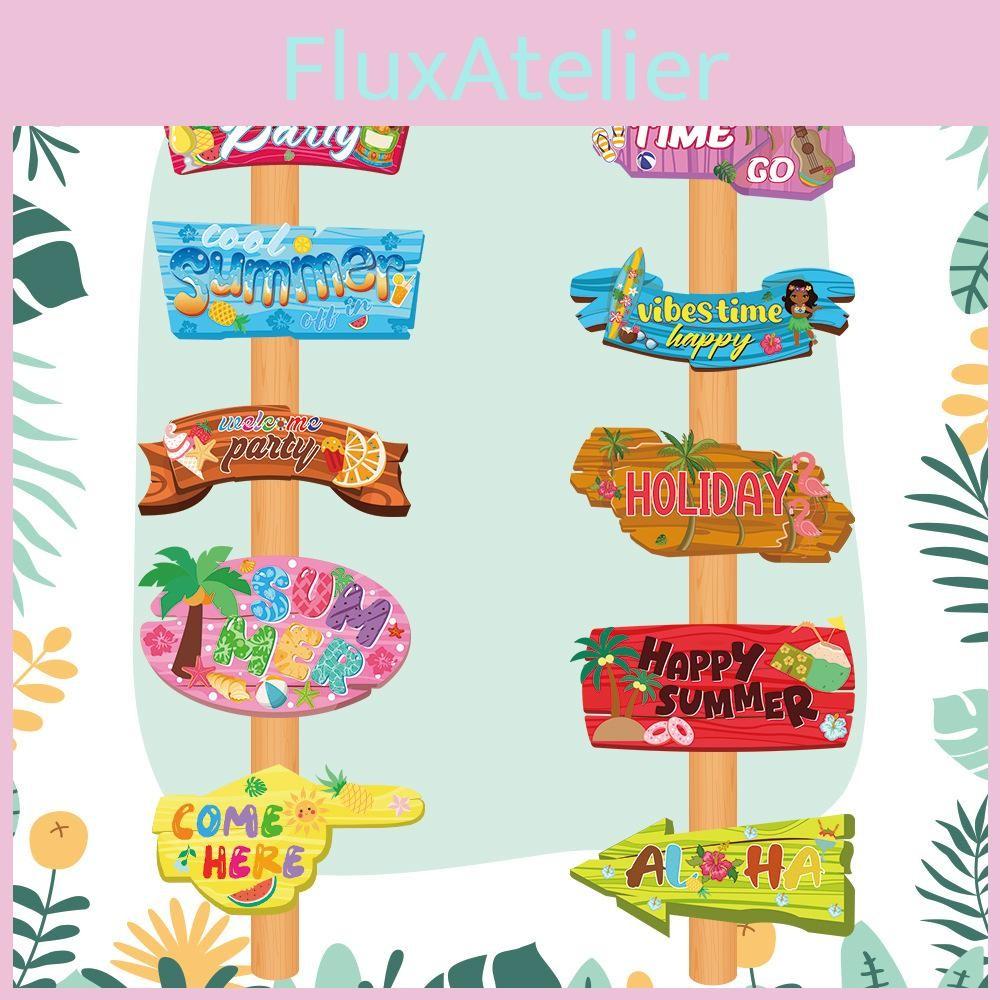 Hawaii Summer Themed Beach Party Paper Cartoon Pattern Signage Props Decoration