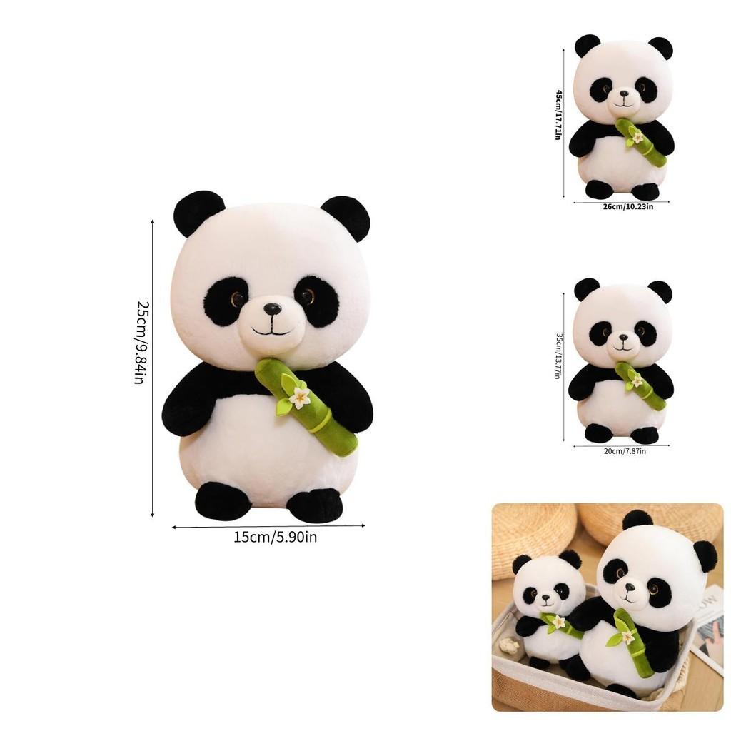 Lovely Panda Bear Soft Toy With Plush Short Fur And Bag Packaging