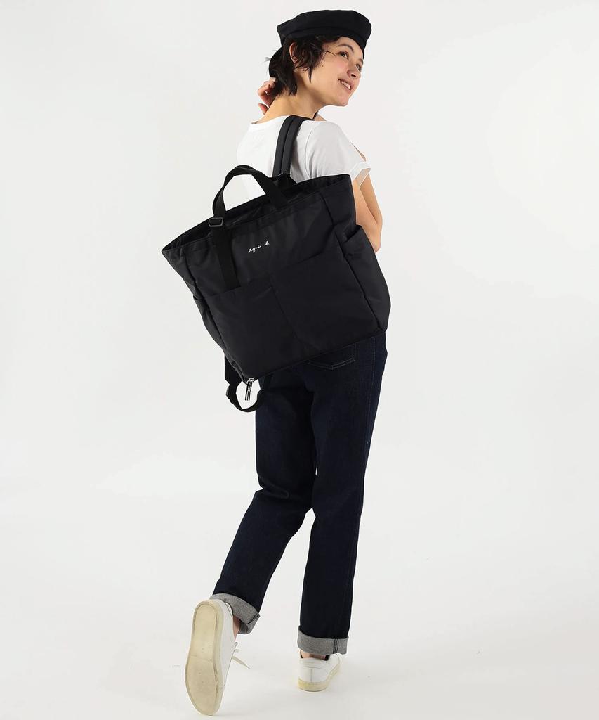 Tasche Elterntasche 2way Tote Bag Rucksack AC12 E BAG Schwarz [Agnès B] Mutter Damen Herren