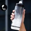 Bike Water Bottle 610ml Large Capacity Insulated Squeeze Cycling Drink Bottle for Hiking Running Travel Black and White Gradient