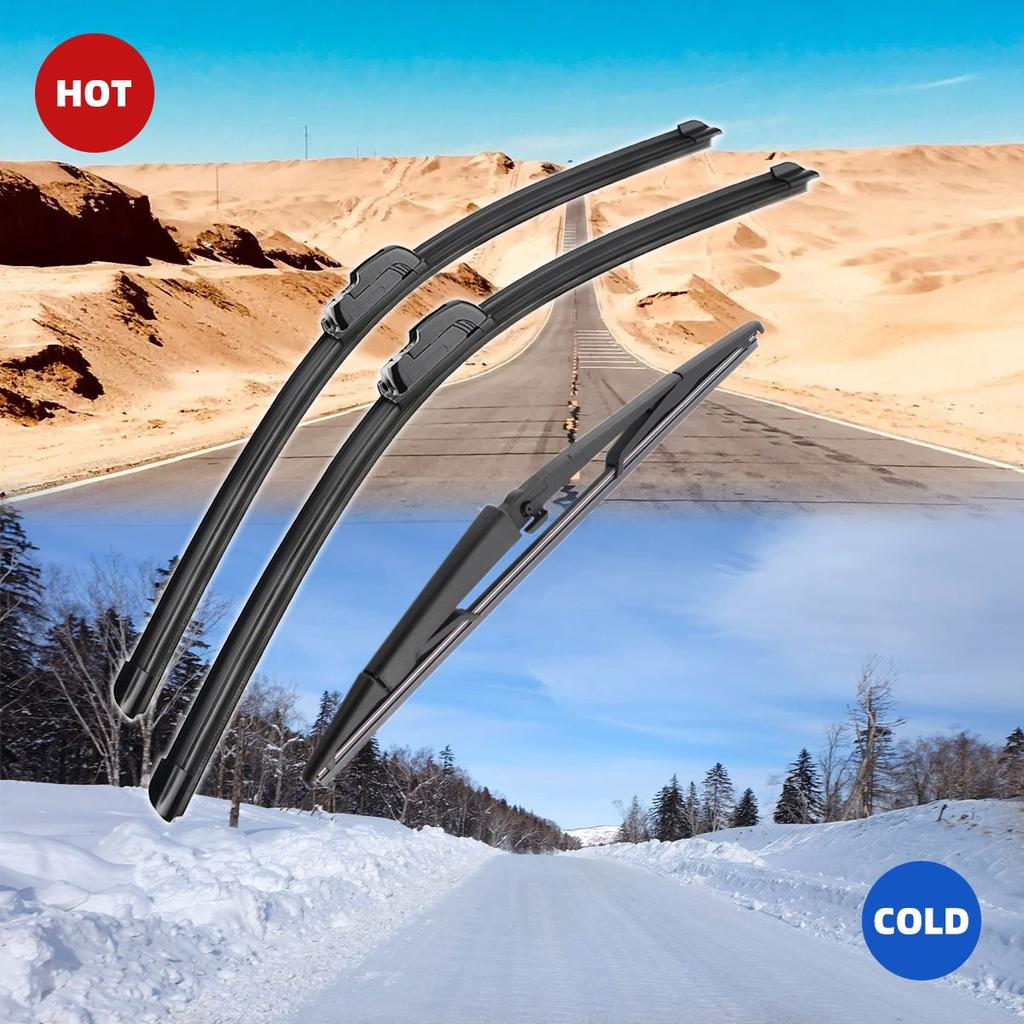 3PCS For Jeep Grand Cherokee 2005-2010 22" 21" 14" Front Rear Wiper Blades Windshield Windscreen Window Cutter Accessories 2006 2007 2008 2009 2010