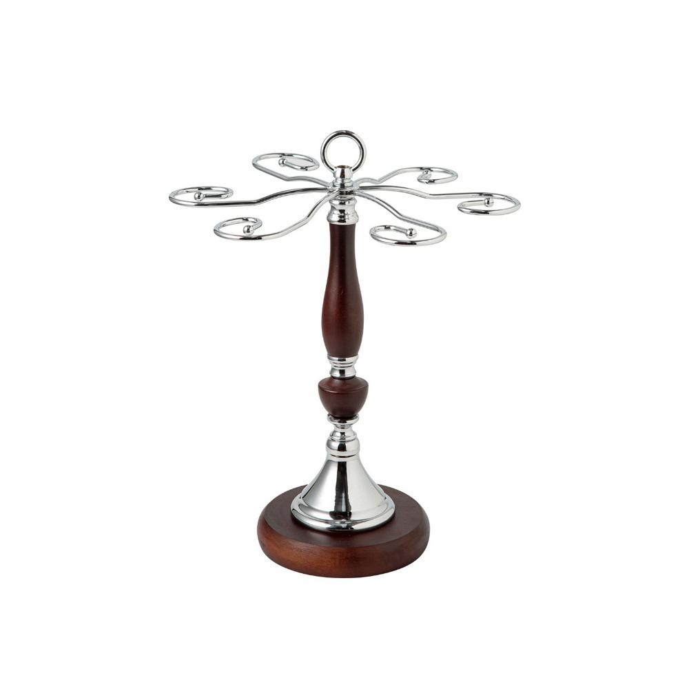 Large Capacity 6 Bottles Wine Glass Rack Wooden Upside Down Wine Glass Holder for Home