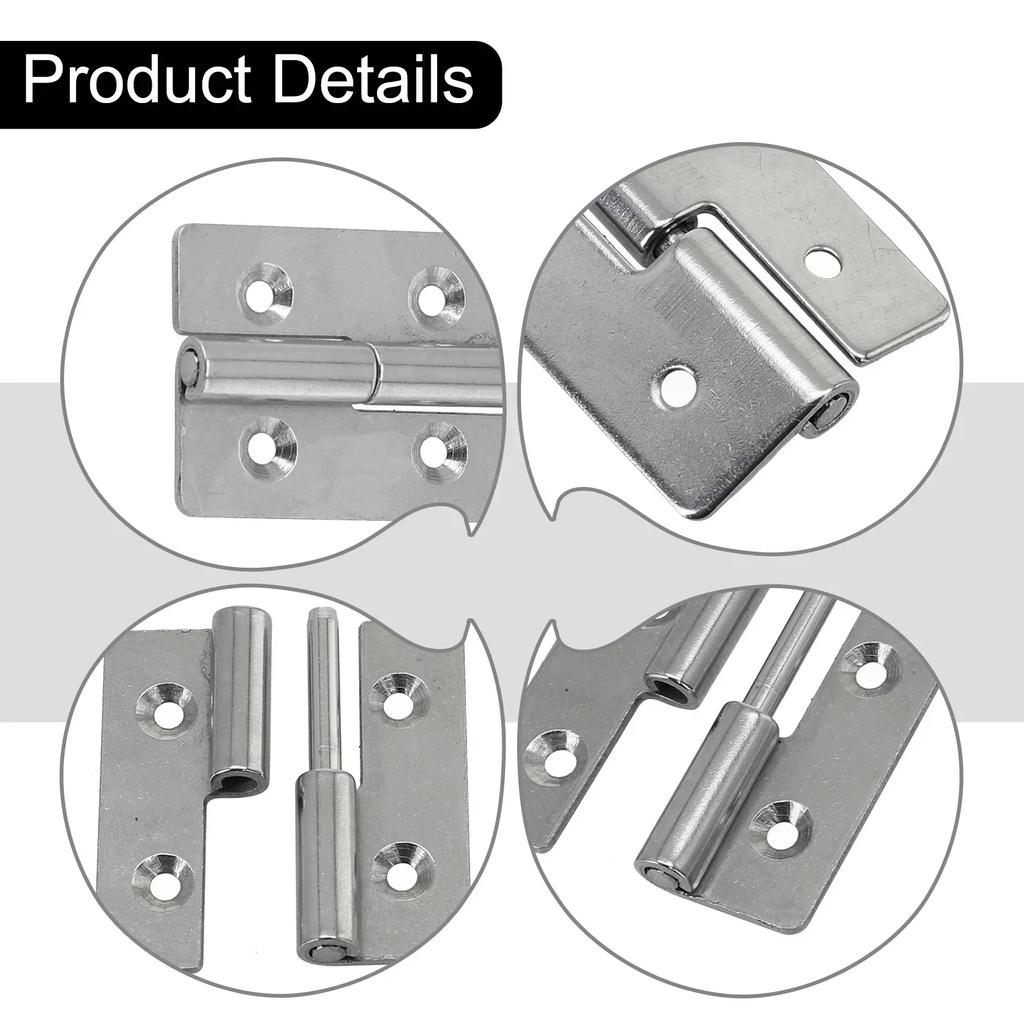 1pc Detachable Hinge Slip Joint Small Flag Hinges Stainless Steel Lift Off Removable Hinge For Door Cabinet Closet Bathroom