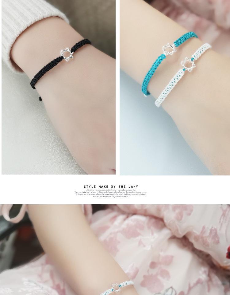 Original Handmade S925 Sterling Silver Six-Pointed Star Guardian Bracelet for Women