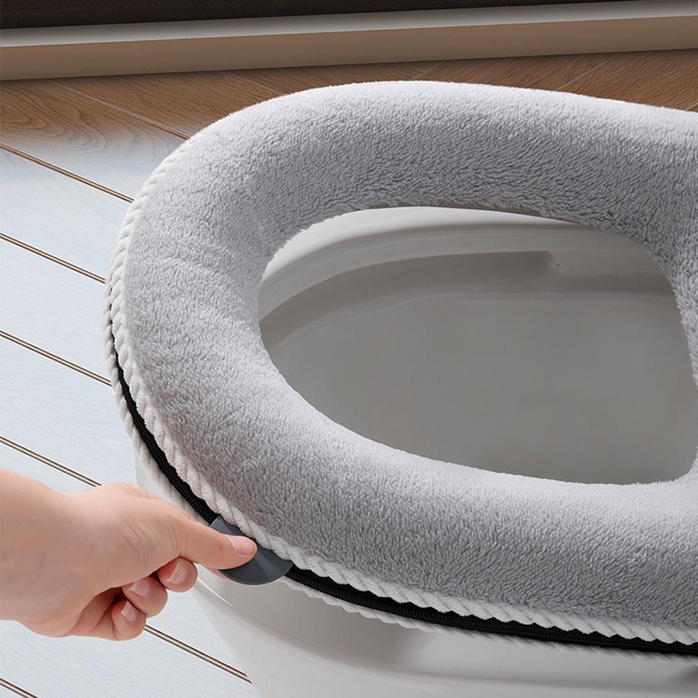 Plush Fabric Toilet Seat Cover U-shaped Toilet Seat Zipper Installation