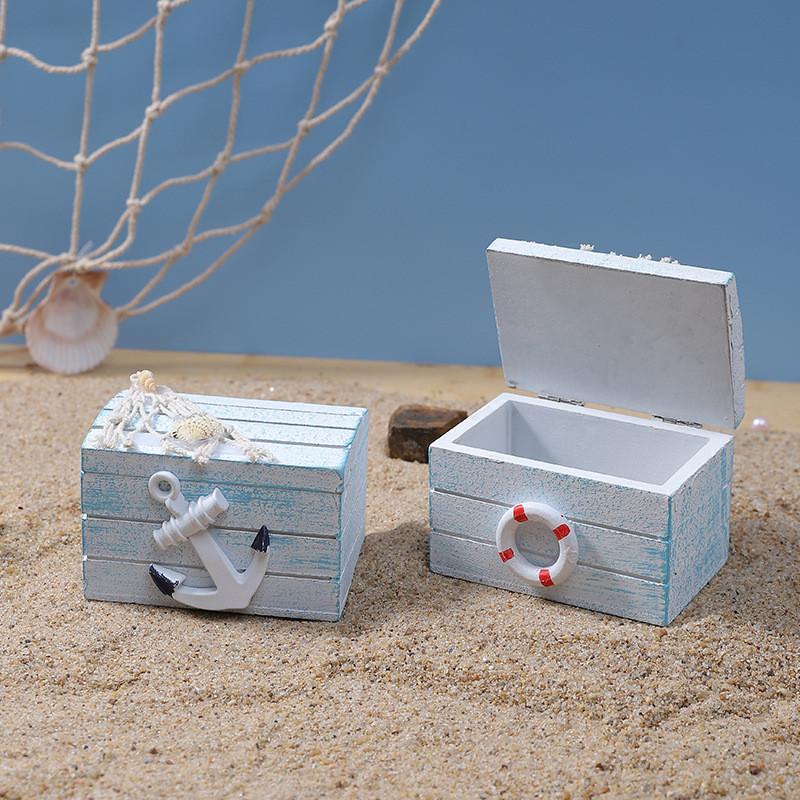 Mini dřevěná truhla na poklady Stolní organizér s víkem pro domov nebo skladování kancelář