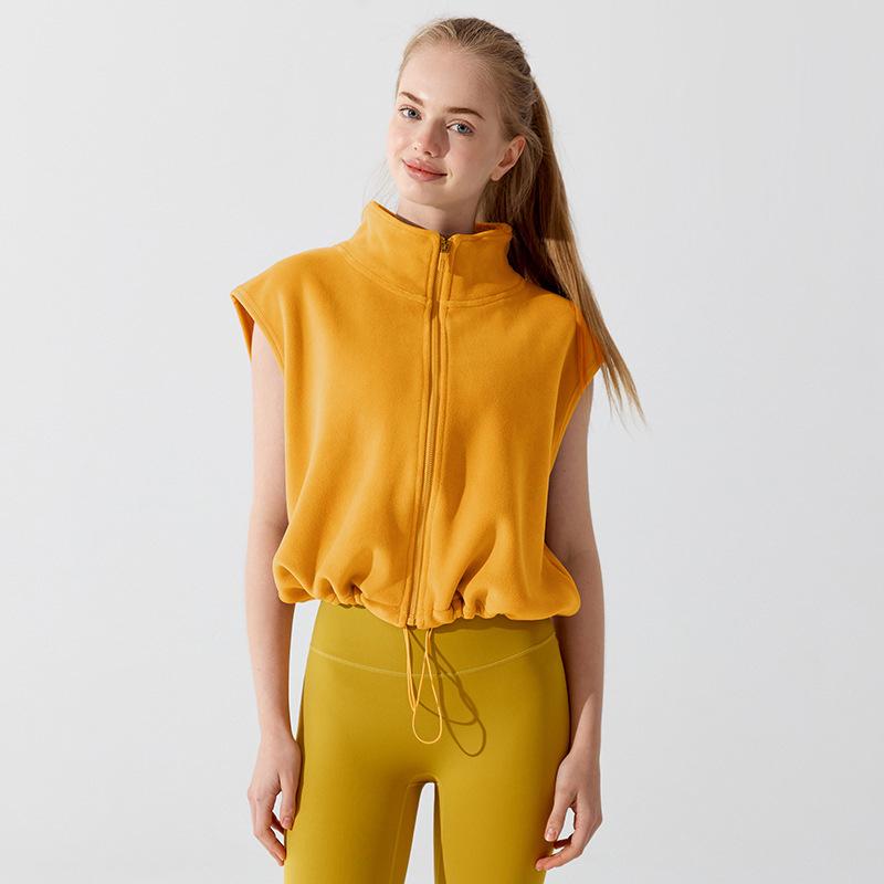 Oli Women s Velvet Stand Collar Zipper Vest - Warm Sleeveless Jacket for Autumn/Winter Sports & Casual Wear. M