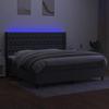 VidaXL Slat Bed Base with Mattress and LED, Upholstered Bed with Headboard, Double Bed, Adult Bedroom Bed, 3138582
