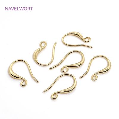 Supplies For Earring Making 14K Gold Plated Earring Hooks Brass Metal Ear Wire DIY Fashion Jewelry Making Accessories Wholesale