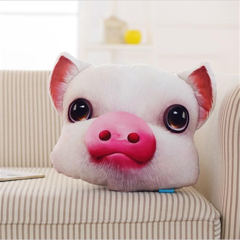 Прямые продажи Симпатичная имитация Съемная и моющаяся 3D подушка с изображением животных Детская подушка для обеденного перерыва Кондиционер Одеяло Женский подарок Pillow 40 * 40cm